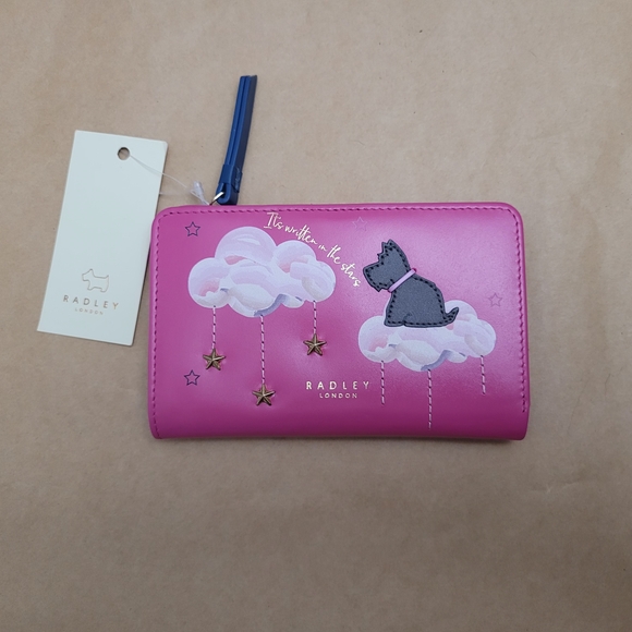 Radley London Pink Wallet with Cloud and Cat Design - Picture 1 of 12